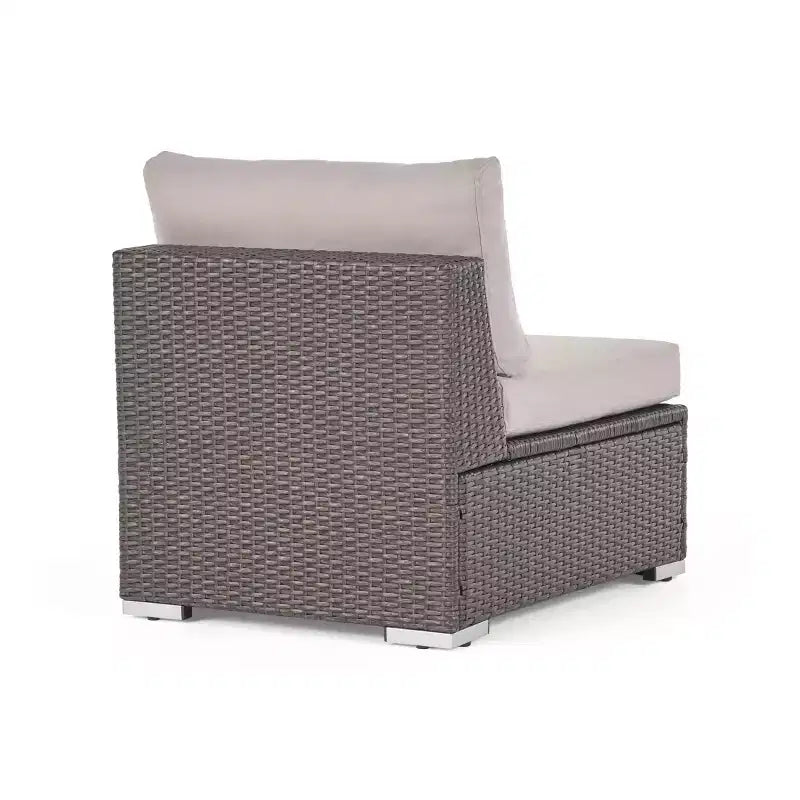 Christopher Knight Home 5-teiliges Santa Rosa Outdoor-Ecksofa-Set aus Polyrattan in V-Form, Grau/Hellgrau