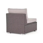 Christopher Knight Home 5-teiliges Santa Rosa Outdoor-Ecksofa-Set aus Polyrattan in V-Form, Grau/Hellgrau