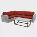 Leisure Made Forsyth 5pc Wicker Sectional in Red Fabric