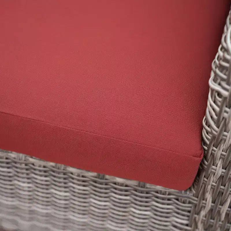 Leisure Made Forsyth 5-teiliges Korbschnittsofa mit rotem Stoffbezug