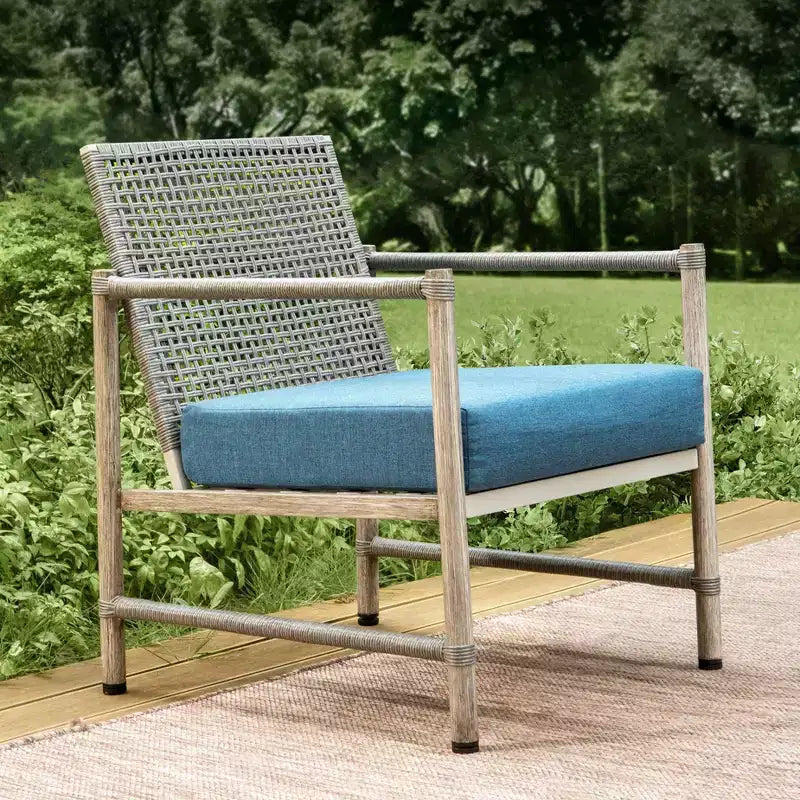 Captiva Designs Coastal 4-teilige Terrassen-Sitzgruppe aus Stahl und Rattan mit Couchtisch