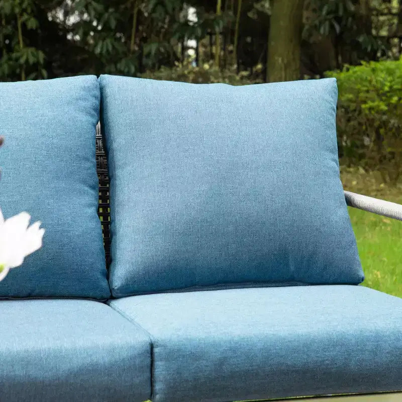 Captiva Designs Coastal 4-teilige Terrassen-Sitzgruppe aus Stahl und Rattan mit Couchtisch