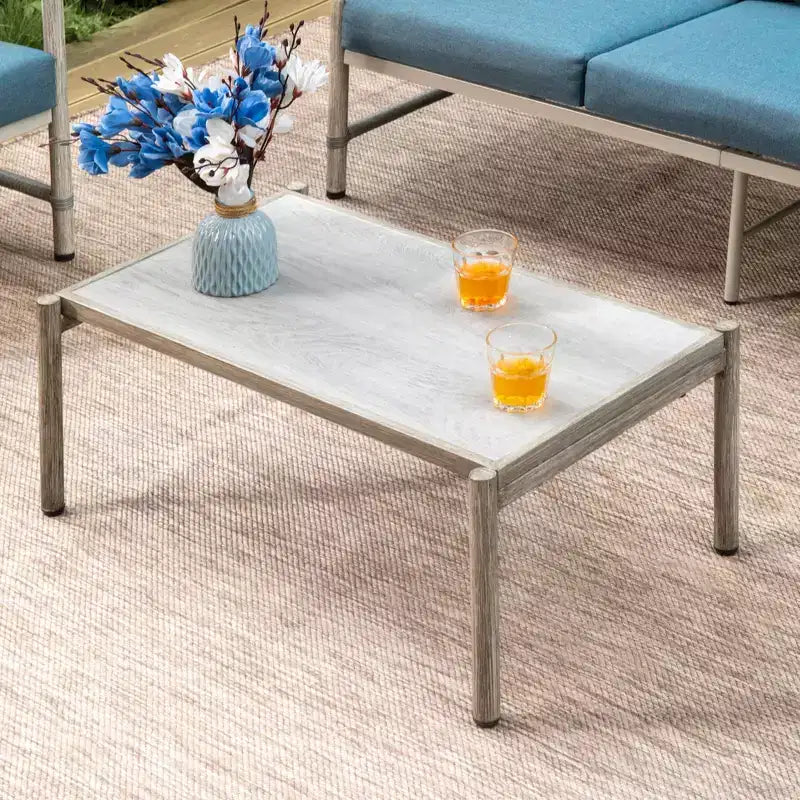 Captiva Designs Coastal 4-teilige Terrassen-Sitzgruppe aus Stahl und Rattan mit Couchtisch
