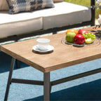 Captiva Designs 4-teiliges Outdoor-Sofa-Konversationsset für 5 Personen mit seilgeflochtenen Rattan-Drehstühlen