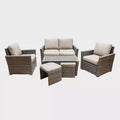 Leisure Made Newton 6pc Wicker Seating in Tan Fabric