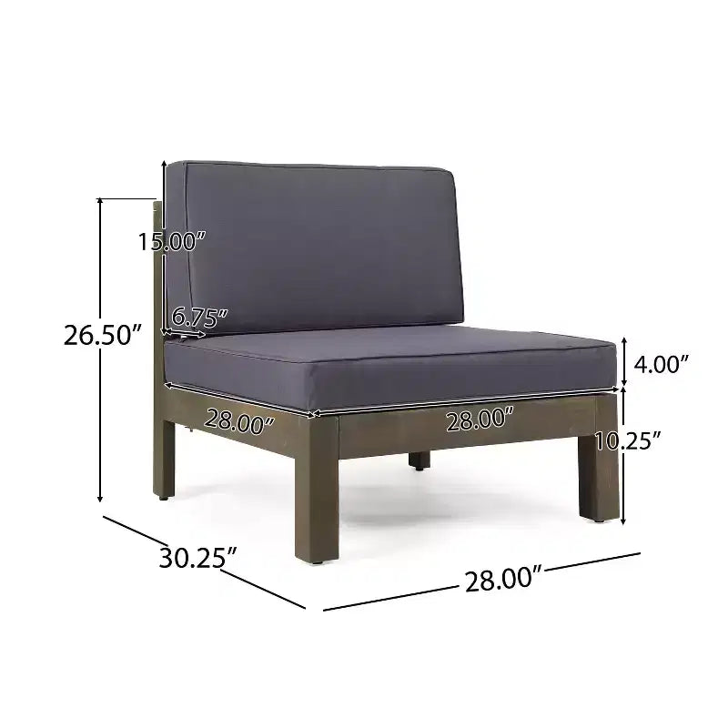 Christopher Knight 3-teiliges Outdoor-Sitzgruppen-Set Brava aus Akazienholz mit grauer Oberfläche