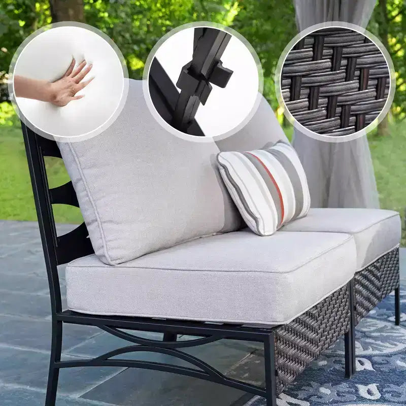 Captiva Designs Halbmond-Ecksofa-Garnitur für 6 Personen
