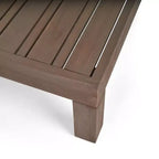 2er-Pack Oana Outdoor Akazienholz Chaiselongue rechts & Couchtisch mit Kissen Grau/Weiß – Christopher Knight Home: Übergangs-Patio-Lounge-Set