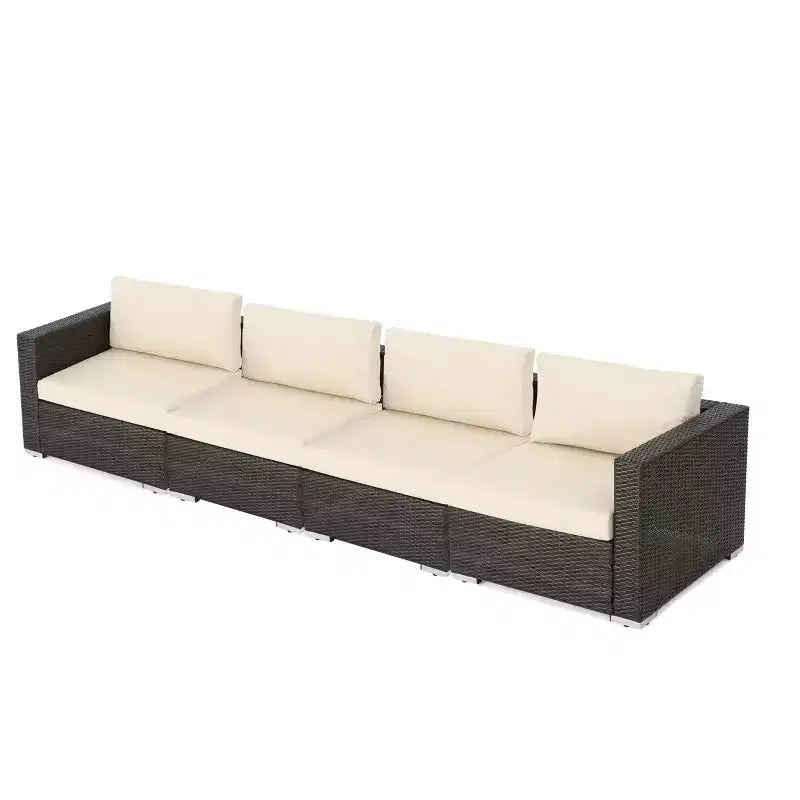 Christopher Knight Home 4pc Santa Rosa Wicker Outdoor Furniture Sofa Set Multibrown/Beige