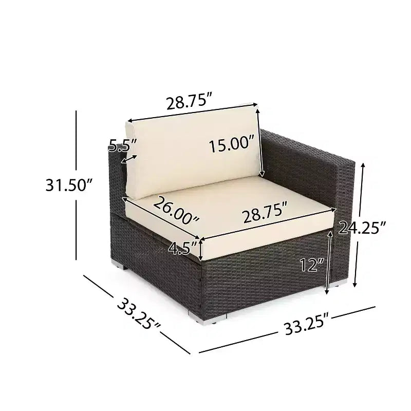 Christopher Knight Home 4-teiliges Santa Rosa Outdoor-Sofa-Set aus Polyrattan, mehrbraun/beige