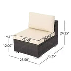 Christopher Knight Home 4-teiliges Santa Rosa Outdoor-Sofa-Set aus Polyrattan, mehrbraun/beige