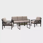 Leisure Made Blakely 6pc Aluminum Seating in Tan Fabric