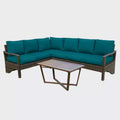 Leisure Made Augusta 5pc Wicker Sectional in Peacock Fabric