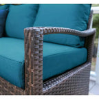 Leisure Made Augusta 5-teiliges Korbmöbel-Ecksofa in Peacock-Stoff