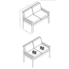 Alaterre Furniture 2er-Set Okemo Outdoor-Wohnlandschaft wetterfest mit Kissen & Couchtisch