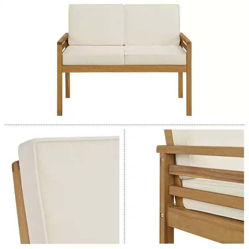 Alaterre Furniture 2er-Set Okemo Outdoor-Wohnlandschaft wetterfest mit Kissen & Couchtisch