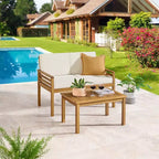 Alaterre Furniture 2er-Set Okemo Outdoor-Wohnlandschaft wetterfest mit Kissen & Couchtisch