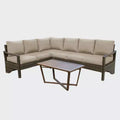 Leisure Made Augusta 5pc Wicker Sectional in Tan Fabric