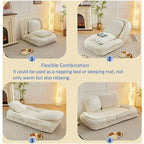 Faules Sofabett, 5-fach verstellbar, Sitzen, Schlafen, Zusammenklappen, geeignet für Schlafzimmer, Wohnzimmer
