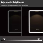 Schwarzer / Weißer / Goldener LED-Spiegelschrank, einzelne Tür, links- oder rechts angeschlagen, Einbau- oder Wandmontage