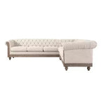 Mirod Großes Retro-Ecksofa mit Holzfüßen, bequemes Moduldesign für Wohnzimmer, Lounges und Familienbereiche
