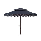 SAFAVIEH Outdoor Kjerstin Volant-Sonnenschirm, 2,7 m, Doppelkuppel