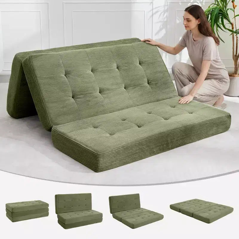 39x75 dreifach faltbares Memory Foam Schlafsofa, 6 getuftete Matratze