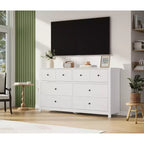 Moderne Kommode mit 8 Schubladen für das Schlafzimmer, breite Holzkommode mit viel Stauraum, freistehender Organizer-Schrank für das Wohnzimmer