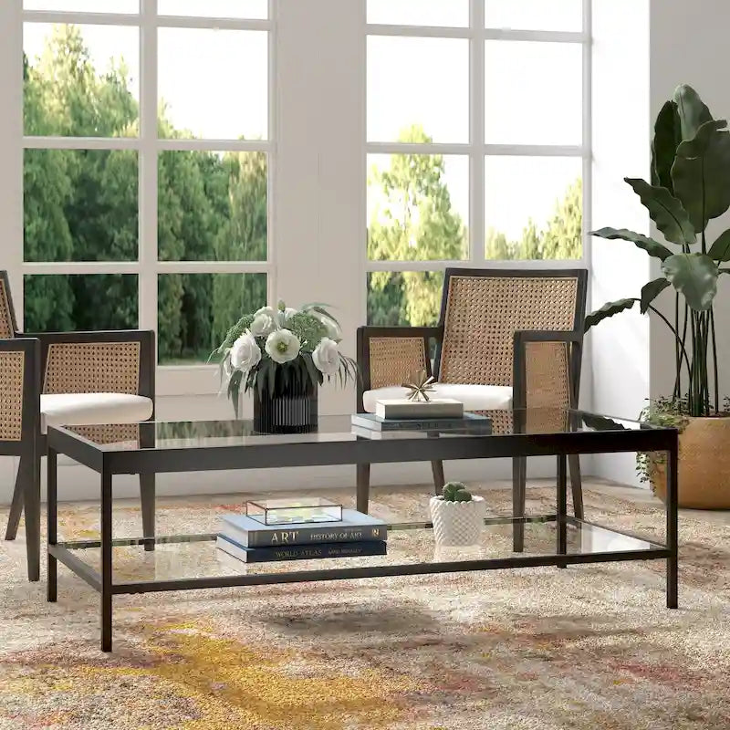 Alexis Couchtisch aus Metall und Glas