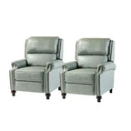 2er-Set Elisabete Modern Wingback Echtleder-Liegesessel mit Vintage-Nagelkopfleiste für Wohn- und Schlafzimmer | ART OF LIVING DESIGNS