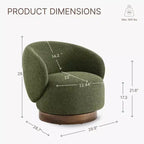 Spruce&Spring Gepolsterter Drehbarer Akzent-Sessel mit Holzfuß