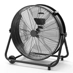 Bodenventilator, Industrieventilator – 24 Zoll Schwerlast Trommelventilator mit 4 Geschwindigkeiten, Luftzirkulator aus Metall für Lagerhalle, Werkstatt, Garage, Fabrik, Keller
