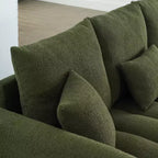 GDFStudio Alanna 79,5 Modernes 3-Sitzer-Sofa mit Teddyfell-Bezug und Kissen