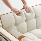 Samt-Schlafsofa zum Umbauen, 140 cm, 2-Sitzer, mit Ausziehbett, verstellbarer Rückenlehne, Seitentaschen und Handyhalterung