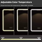 Schwarzer / Weißer / Goldener LED-Spiegelschrank, einzelne Tür, links- oder rechts angeschlagen, Einbau- oder Wandmontage