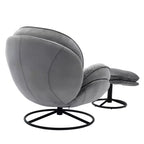 Okak Samt-Akzentsessel mit Ottoman, moderner Armloser Sessel im Mid-Century Stil für das Wohnzimmer, weicher bequemer Sessel zum Fernsehen, Gaming
