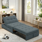 72.5 Leinen 4-in-1 3-Sitzer Schlafsofa mit 5-fach verstellbarer Rückenlehne und Aufbewahrungstasche