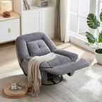 Drehbarer Relaxsessel aus Cord mit Gleitfunktion und Fußstütze für das Wohnzimmer