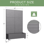 MAYEERTY Pflanzkasten mit Spalier Eisengrau Lamellen Klassischer Stil 183x89x41cm 3er-Set