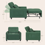 3-in-1 verstellbares Schlafsofa, ausziehbares Sesselsofa, umwandelbares Klappbett für das Wohnzimmer