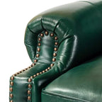 2er-Set Elisabete Modern Wingback Echtleder-Liegesessel mit Vintage-Nagelkopfleiste für Wohn- und Schlafzimmer | ART OF LIVING DESIGNS