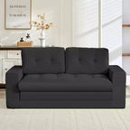 Mjkone 71" 2-in-1 Schlafsofa, umwandelbar, gerippter Stoff, klappbares Zweisitzer-Schlafsofa mit geknöpften Polstern, platzsparend