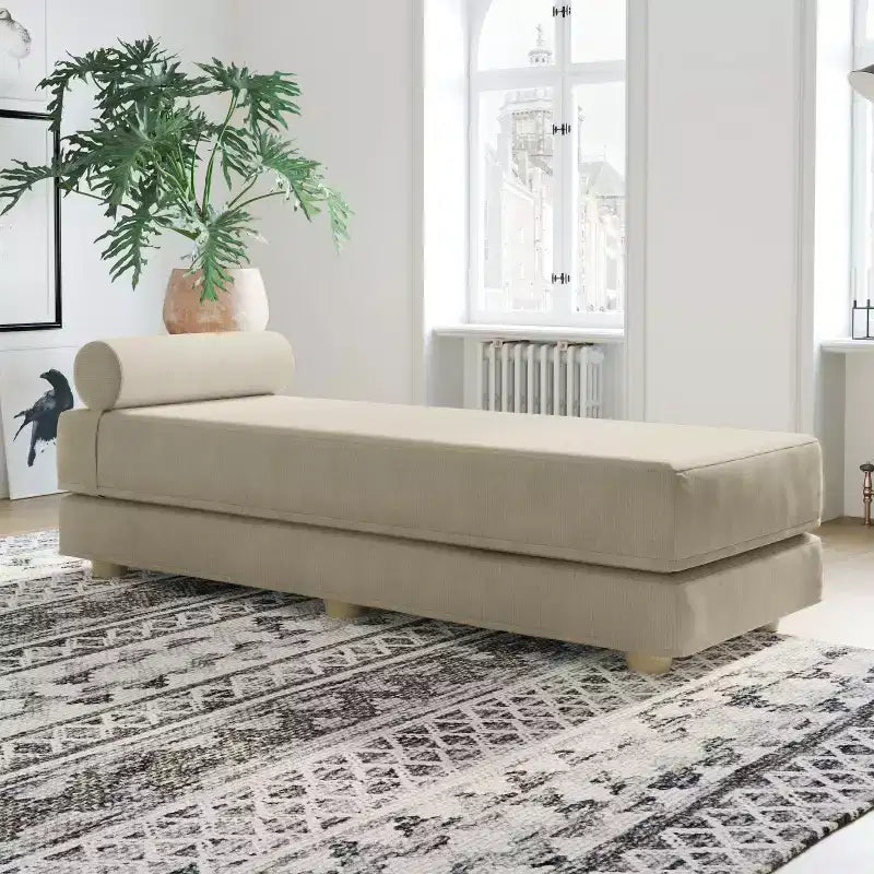 Tagesbett / ausklappbares Schlafsofa (Queensize) - Microvelvet