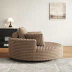 Einzelsessel aus Kord-Chenille-Schaumstoff, drehbar