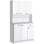 71 Küchenschrank, hoher Vorratsschrank mit Mikrowellenständer, moderne Küchenvitrine, 3 verstellbare Einlegeböden für Wohnzimmer, Esszimmer