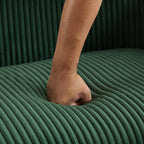 Zweisitzer-Sofa, bezogen mit Cordstoff, mit Walnussholzbeinen