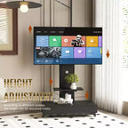 TV-Ständer für 32-75-Zoll-Fernseher, höhenverstellbarer mobiler TV-Wagen mit Schublade und Rollen für Wohnzimmer, Schlafzimmer, Büros -ModernLuxe