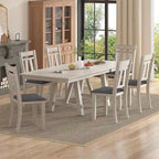 VECELO Esszimmerstühle aus Massivholz mit Leinenstoffbezug, Esszimmerstühle 2er/4er/6er Set