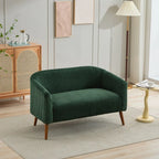 Zweisitzer-Sofa, bezogen mit Cordstoff, mit Walnussholzbeinen