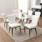 Bekrvio Esszimmerstühle 6er-Set, moderne gepolsterte Kunstledersitze mit hoher Rückenlehne, Metallbeine, armlose Küchenstühle für Wohn- und Esszimmer